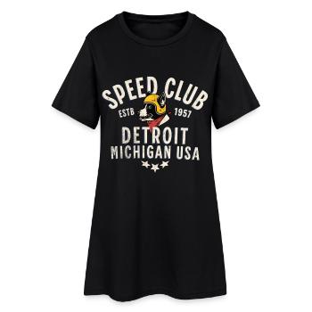 Véhicule de course et chien stylé Detroit - Robe T-shirt Femme - noir - Devant