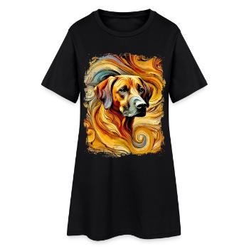 Rhodesian Ridgeback - Style abstrait artistique - Robe T-shirt Femme - noir - Devant