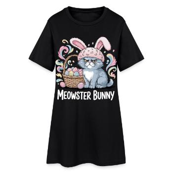 Meowster Bunny Easter Basket - Women’s T-Shirt Dress - black - Front