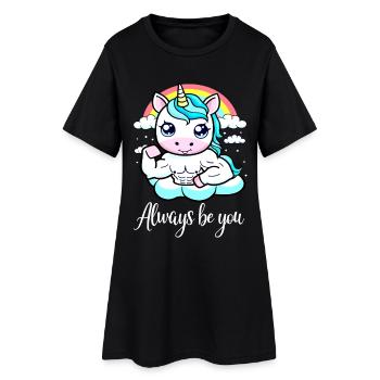 Motivation Unicorn Gym - Soyez toujours vous-même - Robe T-shirt Femme - noir - Devant