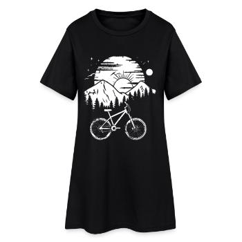 Dessin VTT - Robe T-shirt Femme - noir - Devant