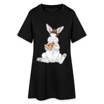 Pizza lapin - Robe T-shirt Femme - noir - Devant