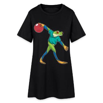 Grenouille Bowling Boule de bowling - Robe T-shirt Femme - noir - Devant