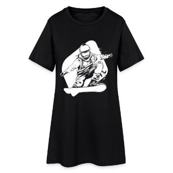 Graphique de snowboarder drôle - Robe T-shirt Femme - noir - Devant
