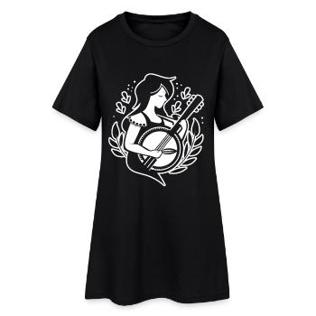 Joueur de banjo de dessin animé - Robe T-shirt Femme - noir - Devant