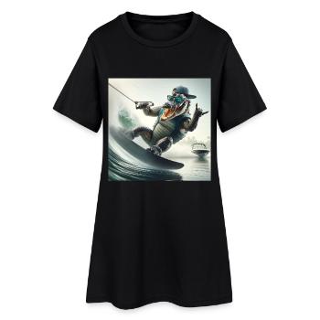 Style de sports nautiques Cool Crocodile - Robe T-shirt Femme - noir - Devant