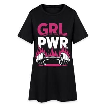 Femmes Pouvoir GRL PWR Fille Patriarcat Féminisme - Robe T-shirt Femme - noir - Devant