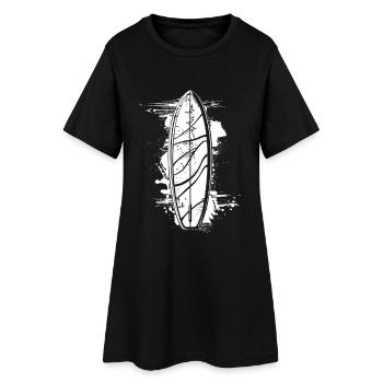 Surfbrett Streetart - Frauen T-Shirt-Kleid - Schwarz - Vorne