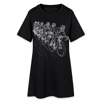 Cyclist Line Art - Women’s T-Shirt Dress - black - Front