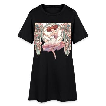 Ballett Tänzerin Ballerina Art Nouveau Geschenk - Frauen T-Shirt-Kleid - Schwarz - Vorne