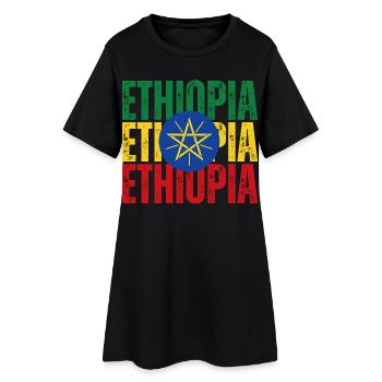 Drapeau éthiopien, fierté éthiopienne - Robe T-shirt Femme - noir - Devant