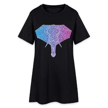 éléphant galactique - Robe T-shirt Femme - noir - Devant