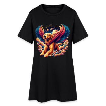 Super Dog Golden Retriever Goldie Wings Gift - Women’s T-Shirt Dress - black - Front