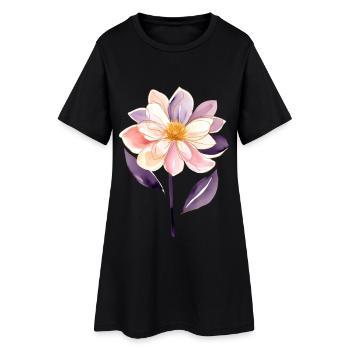 fleur B - Robe T-shirt Femme - noir - Devant
