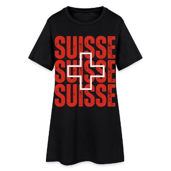 Drapeau de la Suisse, fierté suisse - Robe T-shirt Femme - noir - Devant