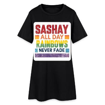 LGBTQIA+ Sticker Gay Pride Sashay All Day - Women’s T-Shirt Dress - black - Front