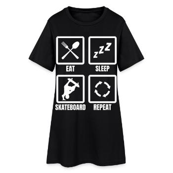 Manger dormir Planche à roulettes Répéter - Robe T-shirt Femme - noir - Devant