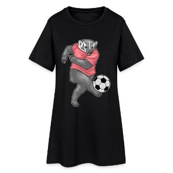 Dachs Fußballspieler Fußball - Frauen T-Shirt-Kleid - Schwarz - Vorne