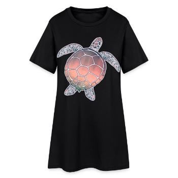 Tortue marine - Robe T-shirt Femme - noir - Devant
