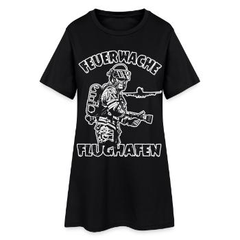 Flughafenfeuerwehr Feuerwehr Flughafen - Frauen T-Shirt-Kleid - Schwarz - Vorne