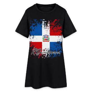 Drapeau dominicain, fierté dominicaine - Robe T-shirt Femme - noir - Devant