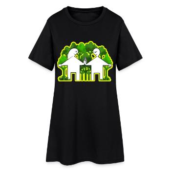 Couple et vie verte - Robe T-shirt Femme - noir - Devant