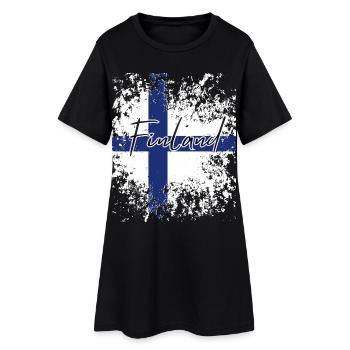 Finnish pride, flag of Finland - Women’s T-Shirt Dress - black - Front
