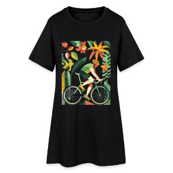 Cyclist Comic Look - Women’s T-Shirt Dress - black - Front