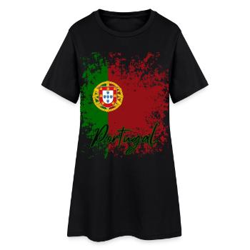 Flag of Portugal, Portuguese pride - Women’s T-Shirt Dress - black - Front