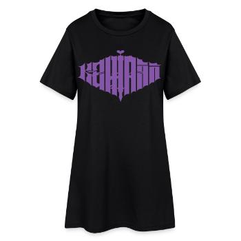 Kawaii Metal – Y2K x Heavy Metal Schriftzug - Frauen T-Shirt-Kleid - Schwarz - Vorne