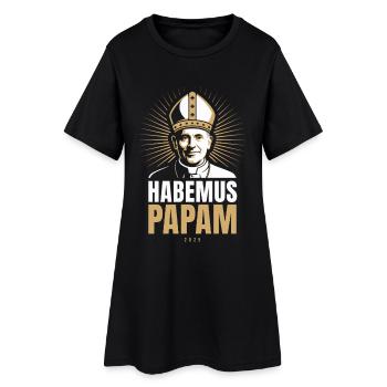 Habemus Papam 2025 Portrait du pape Élection du pape Vatican - Robe T-shirt Femme - noir - Devant