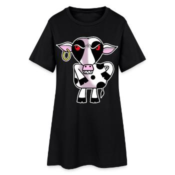 Vache en colère - Robe T-shirt Femme - noir - Devant