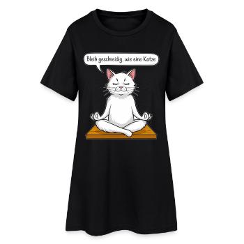 Méditation féline - Robe T-shirt Femme - noir - Devant