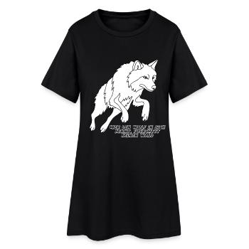 Wer den Wolf in sich kennt, fürchtet keinen Wald - Frauen T-Shirt-Kleid - Schwarz - Vorne