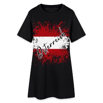Drapeau de l’Autriche, fierté autrichienne - Robe T-shirt Femme - noir - Devant