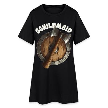 Schildmaid Wikinger Odin, Thor Asgard Schild - Frauen T-Shirt-Kleid - Schwarz - Vorne