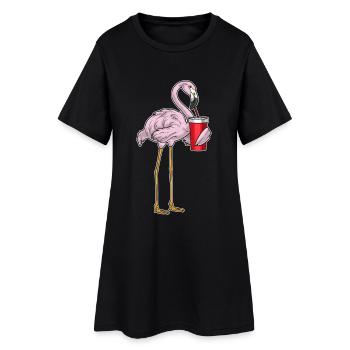 Flamingo Mug à emporter - Robe T-shirt Femme - noir - Devant