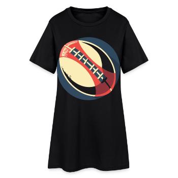 Graphique du ballon de rugby - Robe T-shirt Femme - noir - Devant