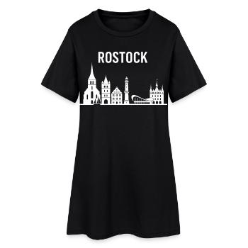 Lettrage et ligne d’horizon de Rostock - Robe T-shirt Femme - noir - Devant