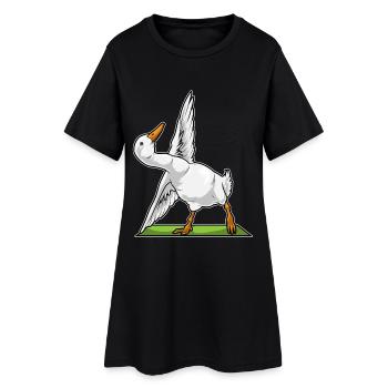 Ente Yoga Fitness Gymnastik - Frauen T-Shirt-Kleid - Schwarz - Vorne