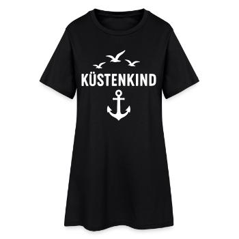 Küstenkind - Frauen T-Shirt-Kleid - Schwarz - Vorne
