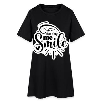 Tu me fais sourire - Robe T-shirt Femme - noir - Devant