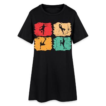 Football vintage – Solar Pulse - Robe T-shirt Femme - noir - Devant