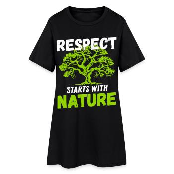 Le respect commence par la conservation de la nature Protection du climat - Robe T-shirt Femme - noir - Devant