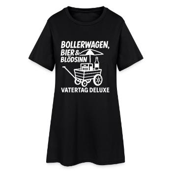 Bollerwagen Bier Vatertag Deluxe - Frauen T-Shirt-Kleid - Schwarz - Vorne