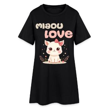 Personnage Miaou Love par Helfspawn - Robe T-shirt Femme - noir - Devant