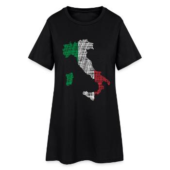 Italien - Frauen T-Shirt-Kleid - Schwarz - Vorne