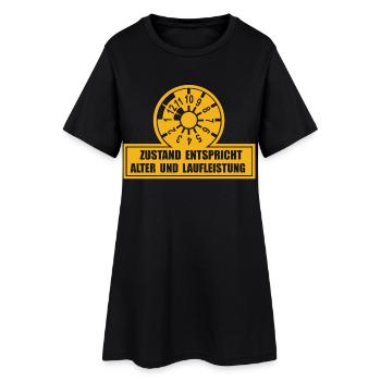 Prüfplakette  - Frauen T-Shirt-Kleid - Schwarz - Vorne