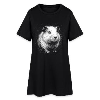 Cochon d’Inde doux en style pois - Robe T-shirt Femme - noir - Devant