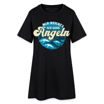 Angler Chaos Motiv Design Fischer angeln Geschenk - Frauen T-Shirt-Kleid - Schwarz - Vorne